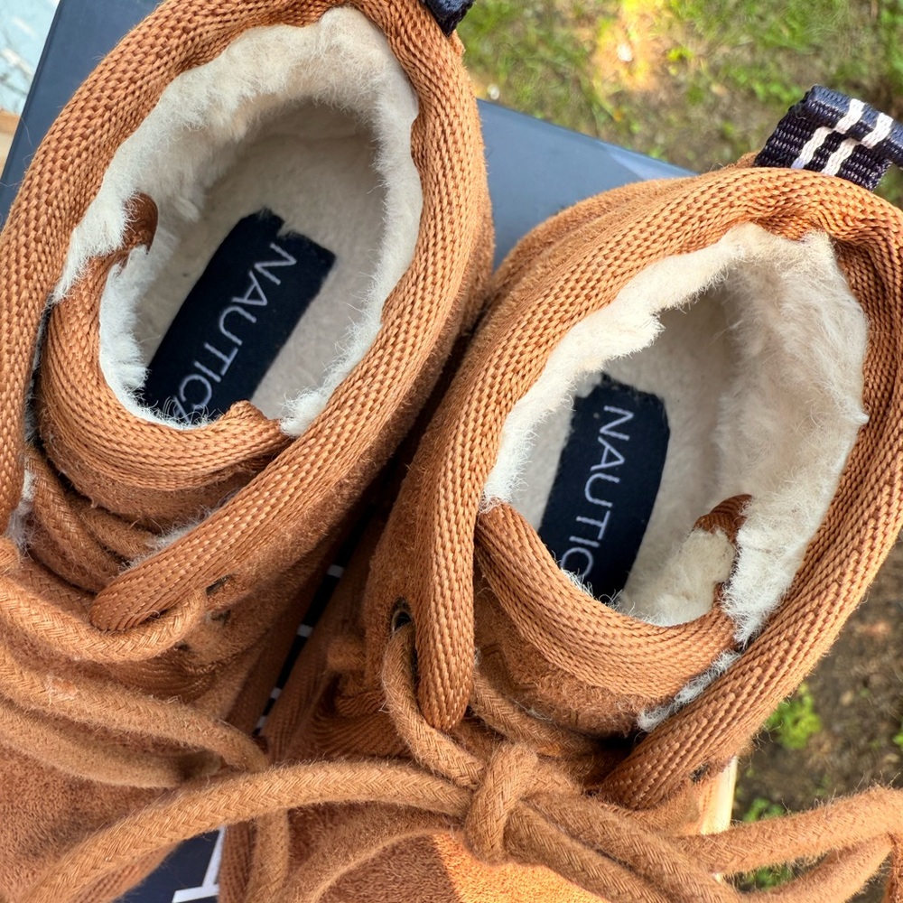 Nautica Tan Ankle-Height Boots with Sherpa Lining
